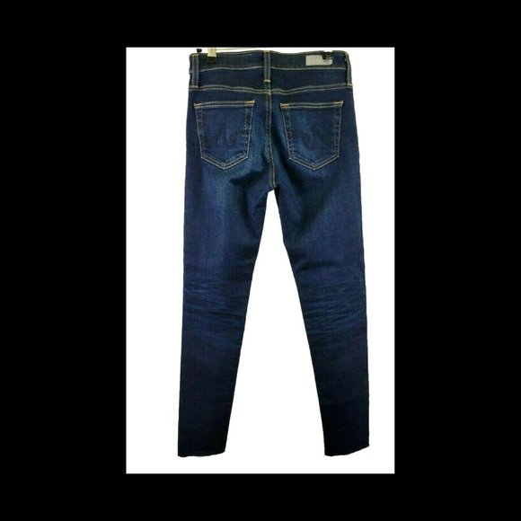 AG Farrah High Rise Skinny Crop Raw Hem Jean in 2 Years Beginning, Dark - Picture 2 of 9